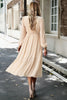 Load image into Gallery viewer, Pink Long Sleeves A Line Casual Dress