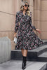 Load image into Gallery viewer, Floral Printed V-neck Long Sleeves A Line Casual Dress