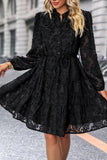 Black A Line Long Sleeves Casual Dress