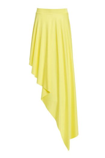 Yellow One Shoulder 2 Piece Swimwear with Skirt