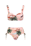 Pink Print 3 Piece Swimwear with Skirt