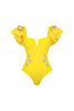 Load image into Gallery viewer, Yellow 2 Piece Swimwear with Flounce