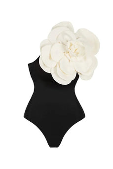 Black 2 Piece Swimwear with Flower