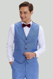 Men's 3-piece Two Button Sky Blue Tuxedo