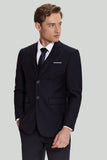 Black Three Piece Suit for Men with Notched Lapel