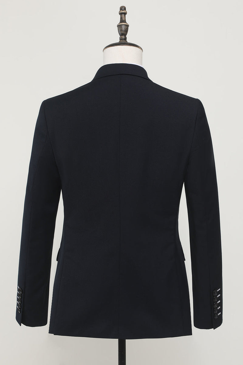 Load image into Gallery viewer, Navy 2 Piece Double Breasted Men&#39;s Blazer