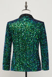 Green Sequined Men's Blazer Jacket