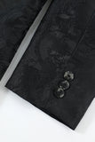 Black Jacquard Satin Notched Lapel Men's Blazer