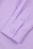 Men's Purple Wrinkle-Free Solid Long Sleeves Dress Shirt