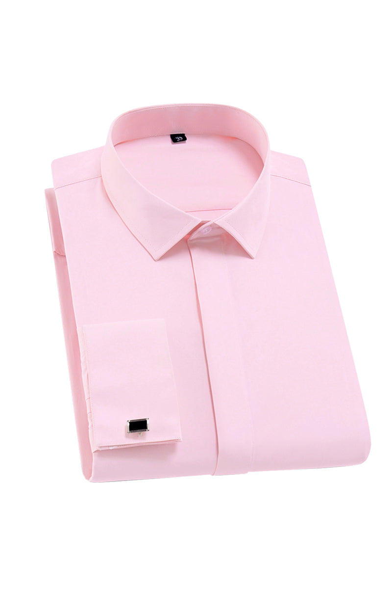 Load image into Gallery viewer, Pink Men&#39;s Solid Long Sleeves Collar Dress Suit