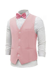 Pink Single Breasted Shawl Lapel Men's Suit Vest