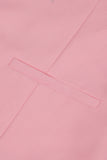 Pink Single Breasted Shawl Lapel Men's Suit Vest