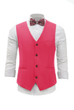 Fuchsia Single Breasted Shawl Lapel Men's Suit Vest