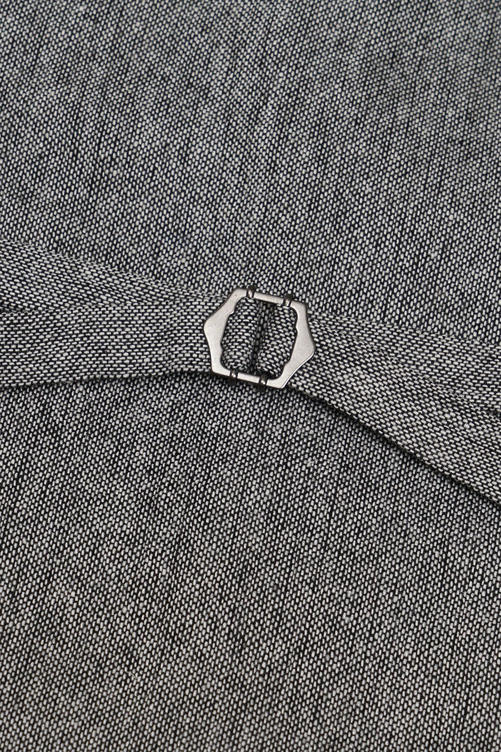 Grey Solid Single Breasted Shawl Lapel Men's Suit Vest