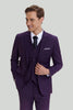 Load image into Gallery viewer, Purple Notched Lapel 3 Piece One Button Men&#39;s Suits