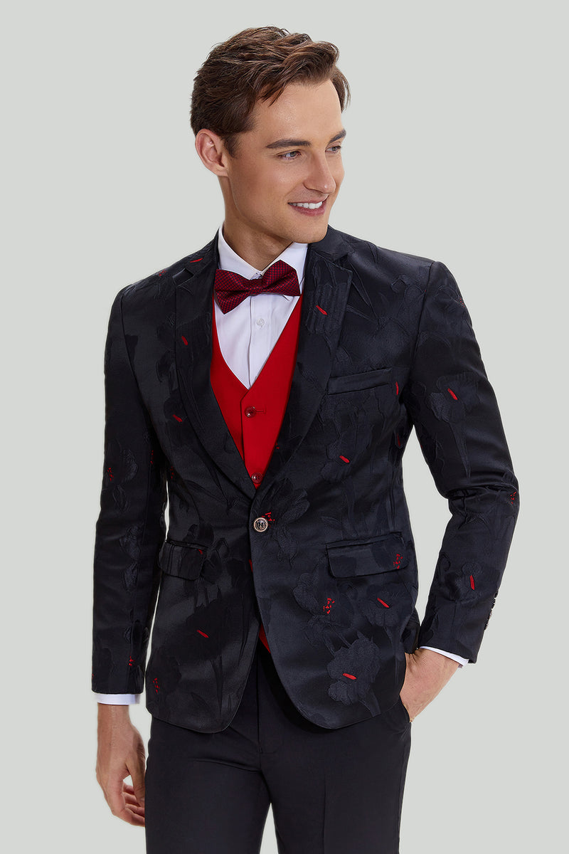 Load image into Gallery viewer, Black Notched Lapel Single Breasted Blazer