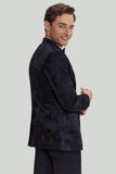 Black Notched Lapel Single Breasted Blazer