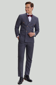 Men's 3 Piece Pinstripe Grey Suit