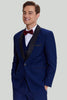 Load image into Gallery viewer, Men&#39;s Navy 3-piece One Button Slim Fit Formal Suits