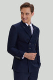 Men's Navy 2 Piece Double Breasted Suit