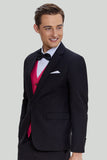 Black Pink 2 Piece Notched Lapel Men's Suits