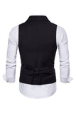 Black Double Breasted Shawl Lapel Men's Suit Vest