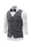 Black Single Breasted Shawl Lapel Men's Suit Vest