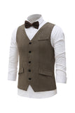 Black Single Breasted Shawl Lapel Men's Suit Vest