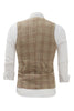 Load image into Gallery viewer, Grey Plaid Shawl Lapel Men&#39;s Vest with Shirt Accessories Set