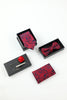 Load image into Gallery viewer, Burgundy Jacquard Men&#39;s 5-Piece Accessory Set Tie and Bow Tie Pocket Square Flower Lapel Pin Tie Clip