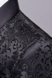 Black Jacquard Shawl Lapel Men's 2 Pieces Suits