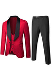 White Jacquard Men's 3 Pieces Prom Suits