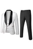 Load image into Gallery viewer, White Jacquard Men&#39;s 3 Pieces Prom Suits