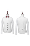 White Jacquard Men's 3 Pieces Prom Suits