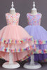 Load image into Gallery viewer, Pink High Low Boat Neck Flower Girl Dress