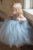 Load image into Gallery viewer, Tulle Light Blue Sleeveless Flower Girl Dress