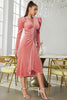 Load image into Gallery viewer, V-Neck Sunset Velvet Party Dress with Long Sleeves
