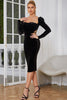 Load image into Gallery viewer, Cut Out Velvet Bodycon Dress with Long Sleeves