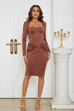 Long Sleeves Desert Rose Cocktail Dress
