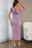 Load image into Gallery viewer, Lilac Ruffles One Shoulder Cocktail Dress with Slit