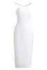 Load image into Gallery viewer, White Halter Backless Cocktail Dress With Slit