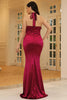 Load image into Gallery viewer, Halter Mermaid Burgundy Backless Long Formal Dress