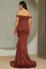 Load image into Gallery viewer, Mermaid Red Off the Shoulder Long Formal Dress With Ruffles