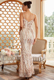 Sequins Sheath Blush Sparkly Formal Dress