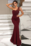 One Shoulder Mermaid Green Formal Dress