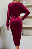 Black Long Sleeves Velvet Bodycon Cocktail Dress