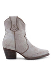 Brown PU Leather Chunky Steels Boho Cowgirl Boots