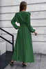 Load image into Gallery viewer, A-Line Long Sleeves Dark Green Casual Dress with Ruffles
