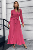 Long Sleeves Black Casual Dress with Sash