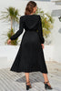 Load image into Gallery viewer, V-Neck Black Casual Dress with Sash